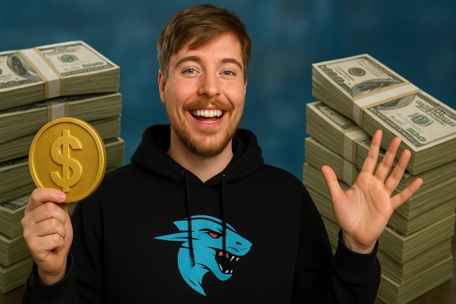 MrBeast with Gold Coin