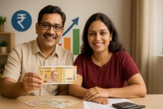 Couple with Rupee Notes