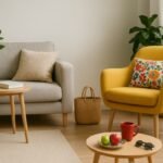 Minimalist Living Room with Colorful Accents